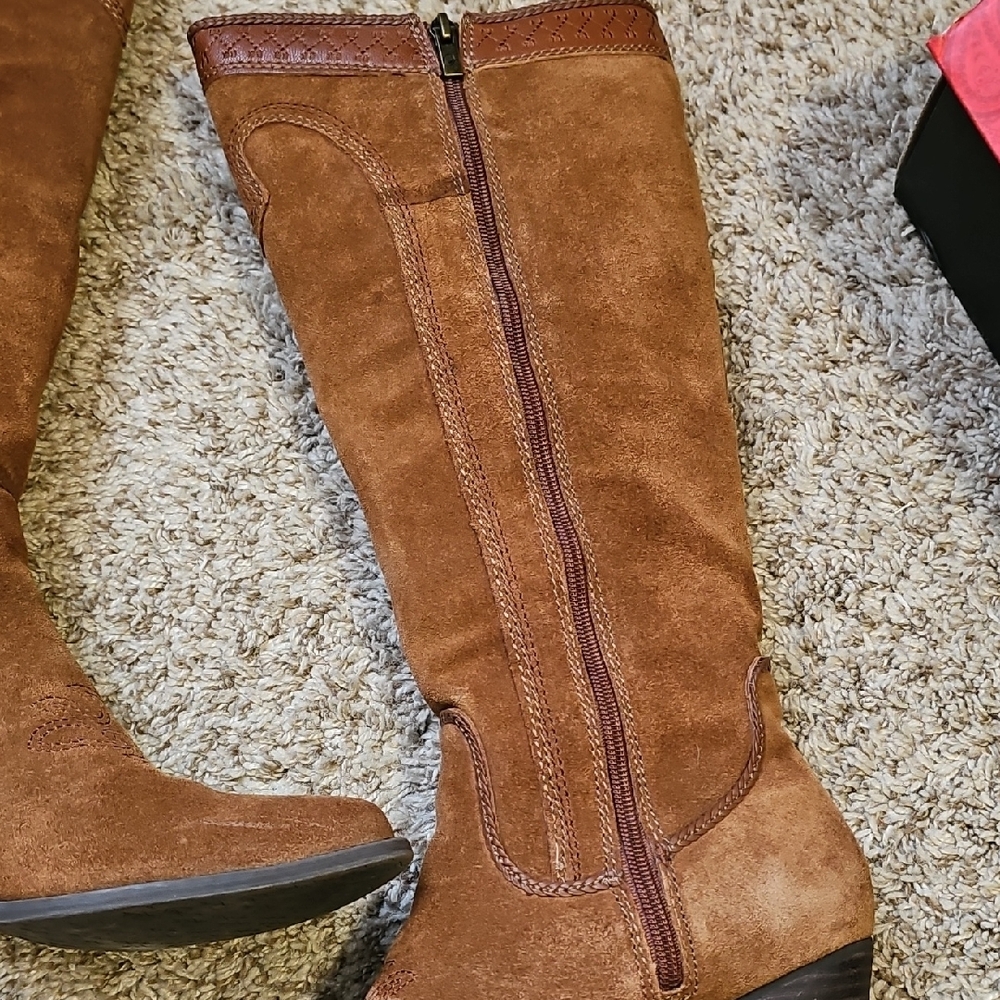Reba Blairs Pecan Embellished Heeled Boots, Womens Size 9M - Picture 9 of 11